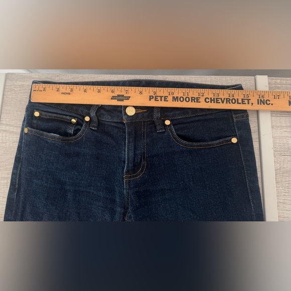 Tory Burch Super Skinny Dark Wash Jeans Midrise Luxe Stretch Size 28 - Picture 8 of 12